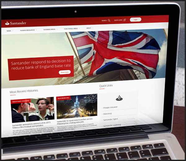 Banco Santander: Portal Web USA