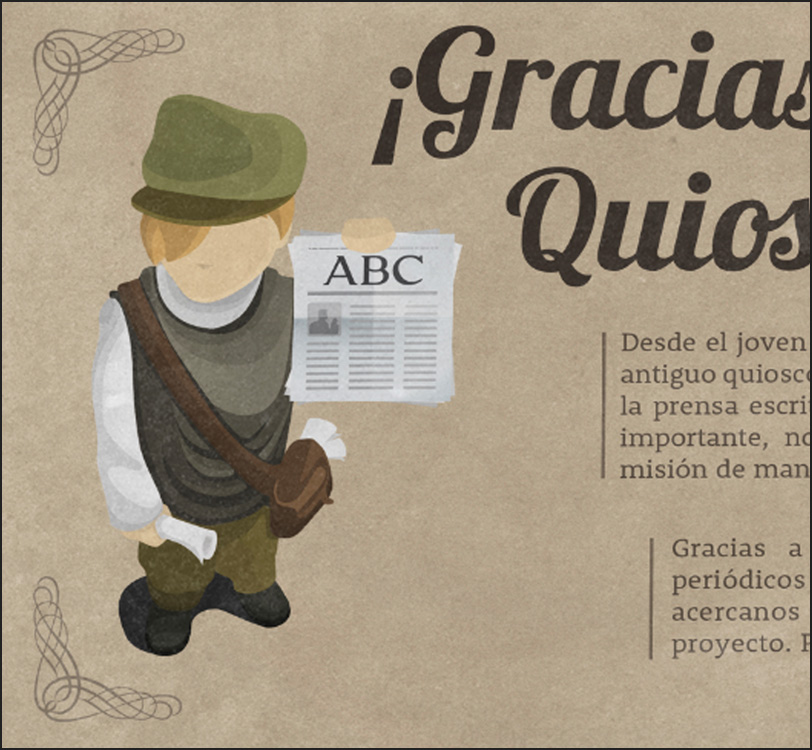 Diario ABC - Faldón Gracias Quiosqueros - Prensa Impresa - Ilustración - Álex G. Mingorance - Argentum47