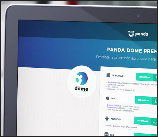 Panda Antivirus: Páginas de Producto Dome