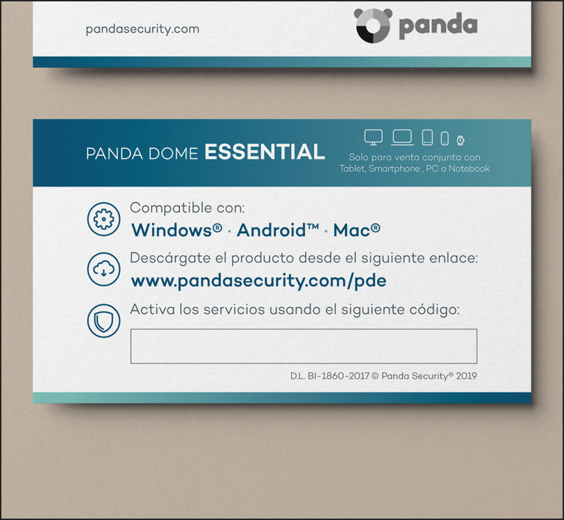 Panda Security - Panda Dome Antivirus - Packaging - Tarjetas Descarga - Impreso - Álex G. Mingorance - Argentum47