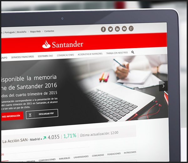 Banco Santander: Portal Web España