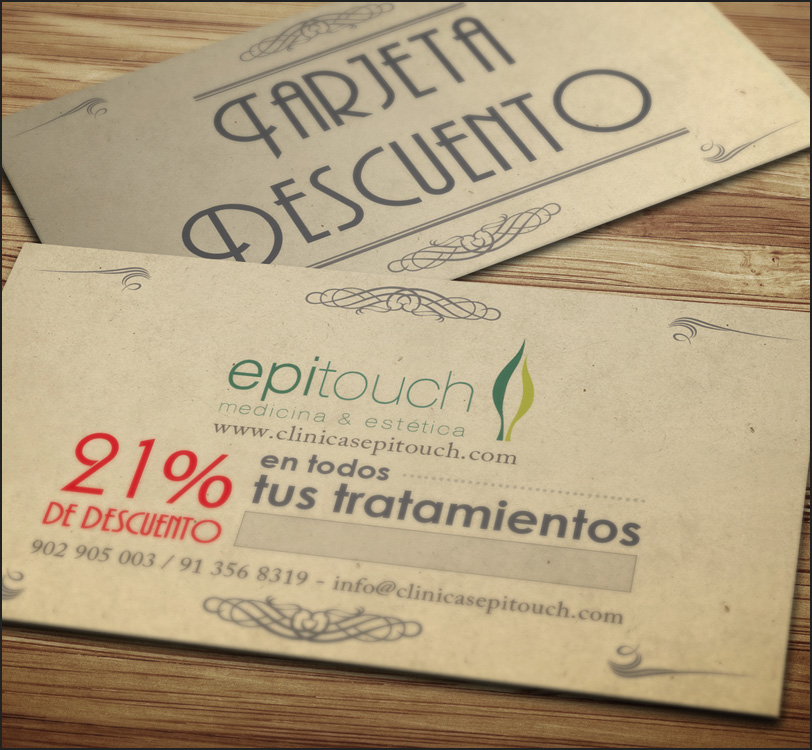 Clínicas Epitouch - Tarjetas Regalo Descuento Promocionales - Impreso - Álex G. Mingorance - Argentum47