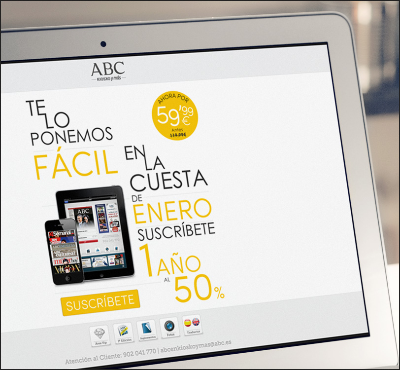 Diario ABC - Kiosko y Más - Promoción Cuesta de Enero - Landing Page - Web - Álex G. Mingorance - Argentum47