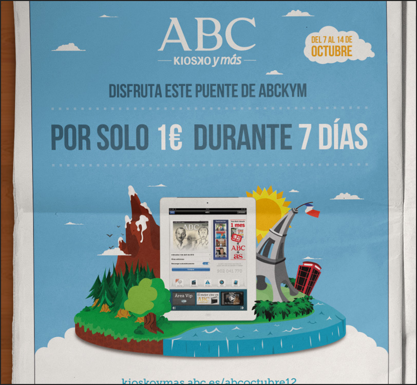 ABC Kiosko y Más - Promoción Puente del Pilar - Landing - Web - Ilustración - Álex G. Mingorance - Argentum47