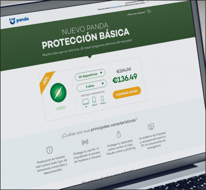 Panda Security - Panda Antivirus Planes - Landing Page - Web - Álex G. Mingorance - Argentum47