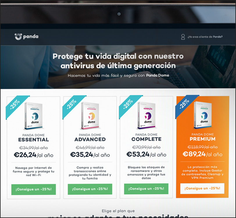 Panda Security - Panda Dome Antivirus - Landing Pages - Web - Álex G. Mingorance - Argentum47