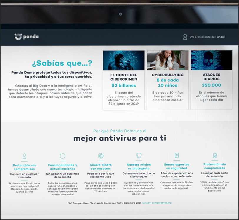 Panda Security - Panda Dome Antivirus - Landing Pages - Web - Álex G. Mingorance - Argentum47