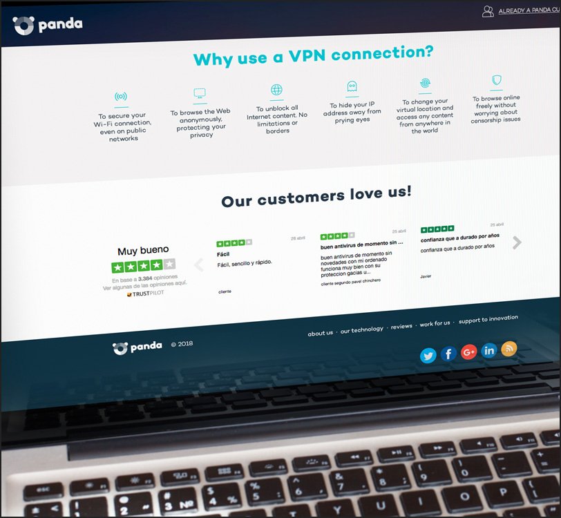 Panda Security - Panda Dome Antivirus - VPN - Landing Pages - Web - Álex G. Mingorance - Argentum47