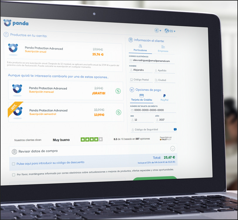 Panda Security - Panda Antivirus Carrito de la Compra - Web - Álex G. Mingorance - Argentum47